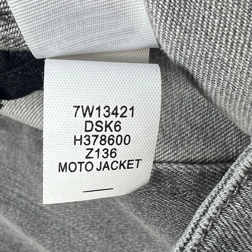 Lucky Brand Gray Denim Moto Jacket Women Size Small Asymmetrical Zip Biker